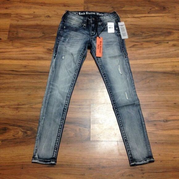 Rock Revival | Moon Moto Jeans Size 24 NWT - Picture 1 of 8